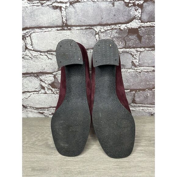 David Aaron Burgundy Maroon Suede Leather Round High Heels Women Sz 6.5M US/37EU - Picture 13 of 16